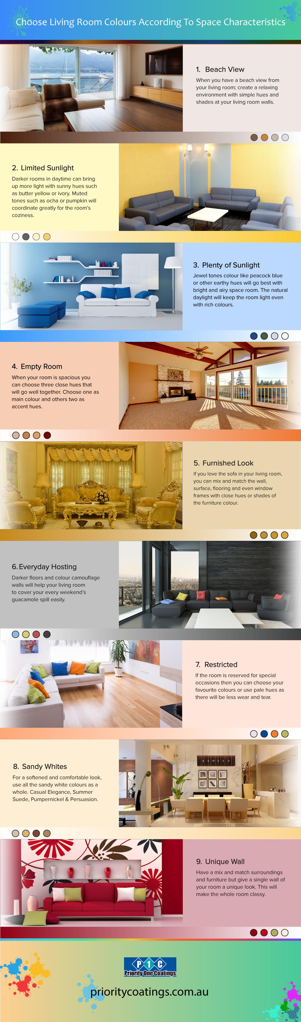 Living room paint colour ideas infographic
