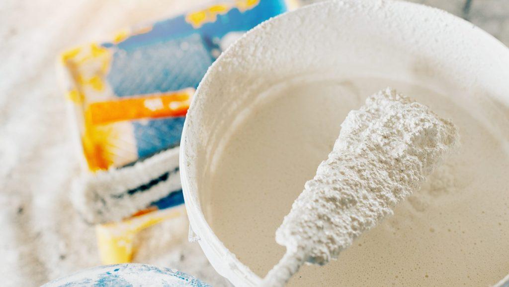 Buckets of paint and lime for whitewashing