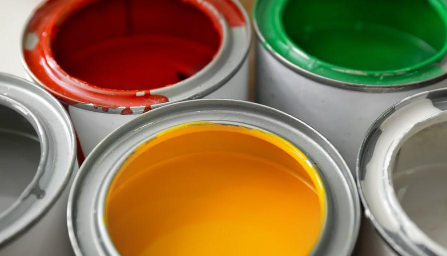 Cans of paint closeup