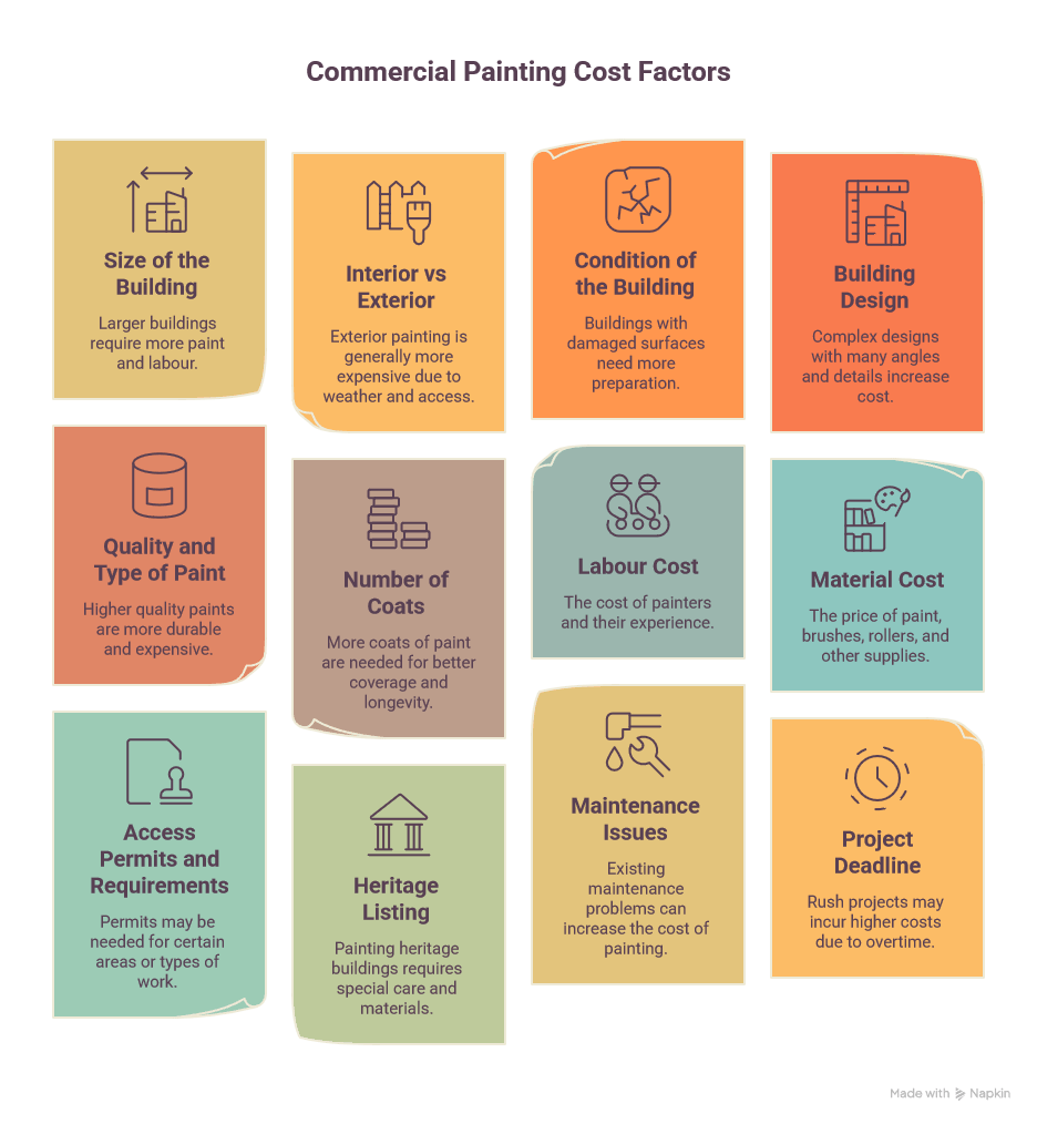 commercial painting cost factors napkin.ai