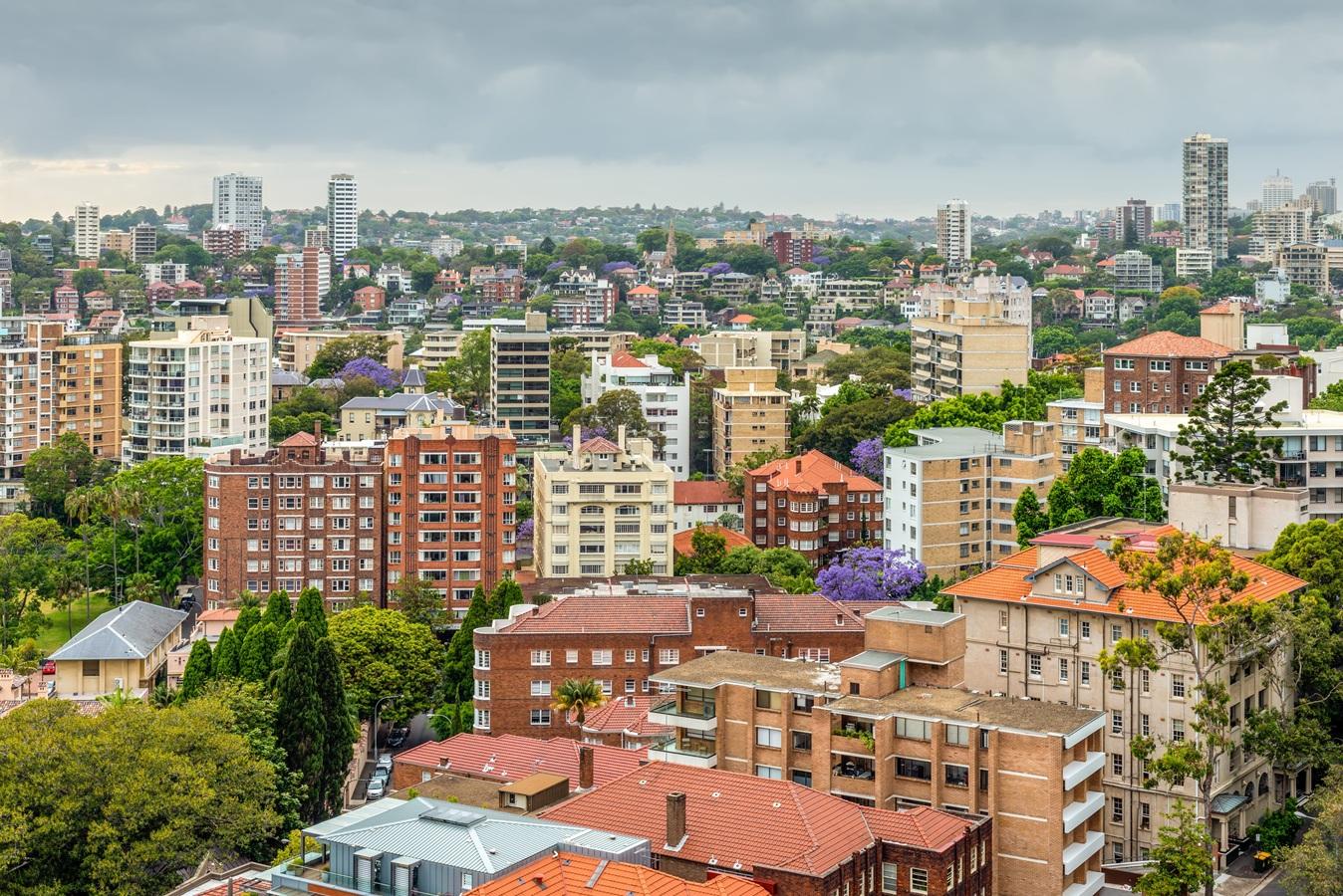 View of Sydney in cloudy weather