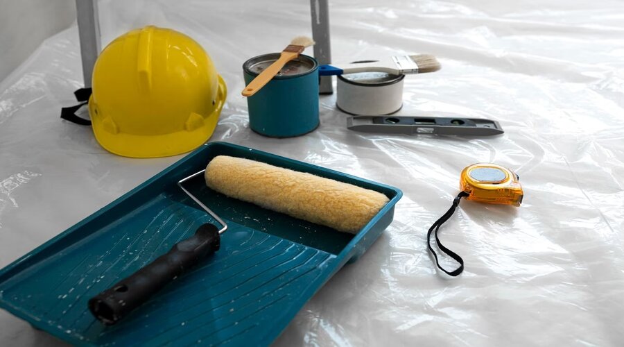 Tips For Painting Your Ceilings Priority One Coatings   Safety Tools For Ceiling Painting Work 